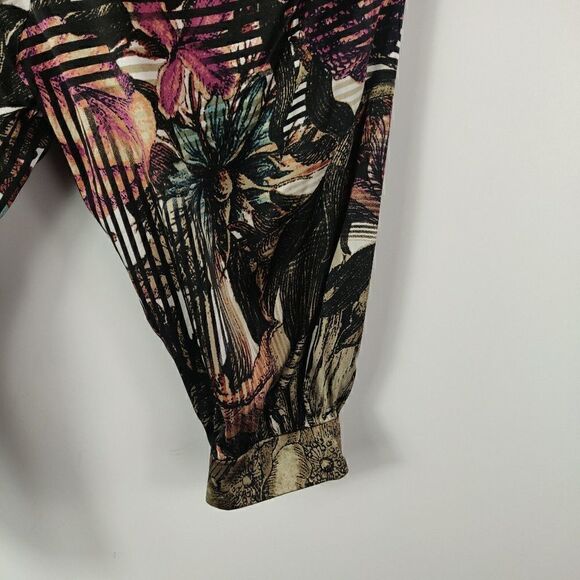 Elie Tahari Floral Stripe Button Down Shirt Small - Picture 2 of 6